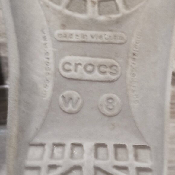 Crocs Ballet Flats Sz 8 Grey Rubber Minimalist Round Toe Comfort Ballerina Shoe - Picture 11 of 14